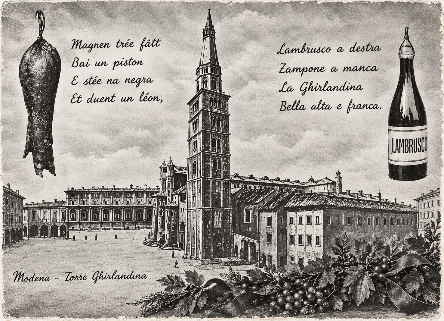 Cartolina tradizionale di Modena